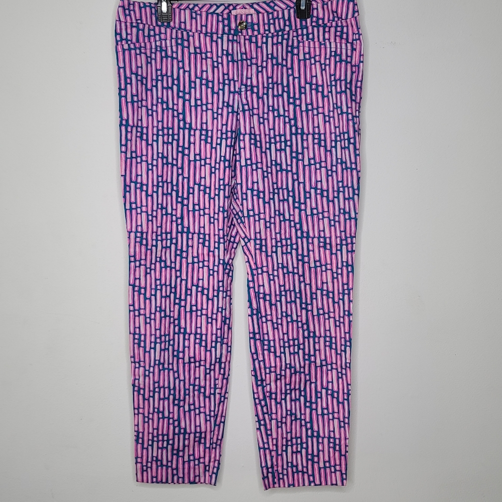 Lilly Pulitzer Pink and Blue Straight Leg Pants